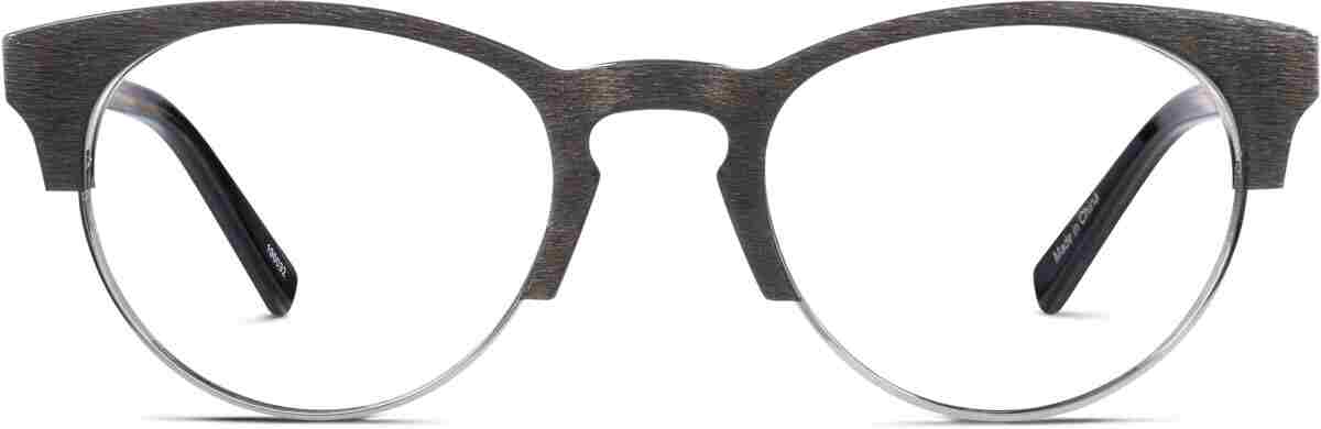 Wood Texture Browline Glasses