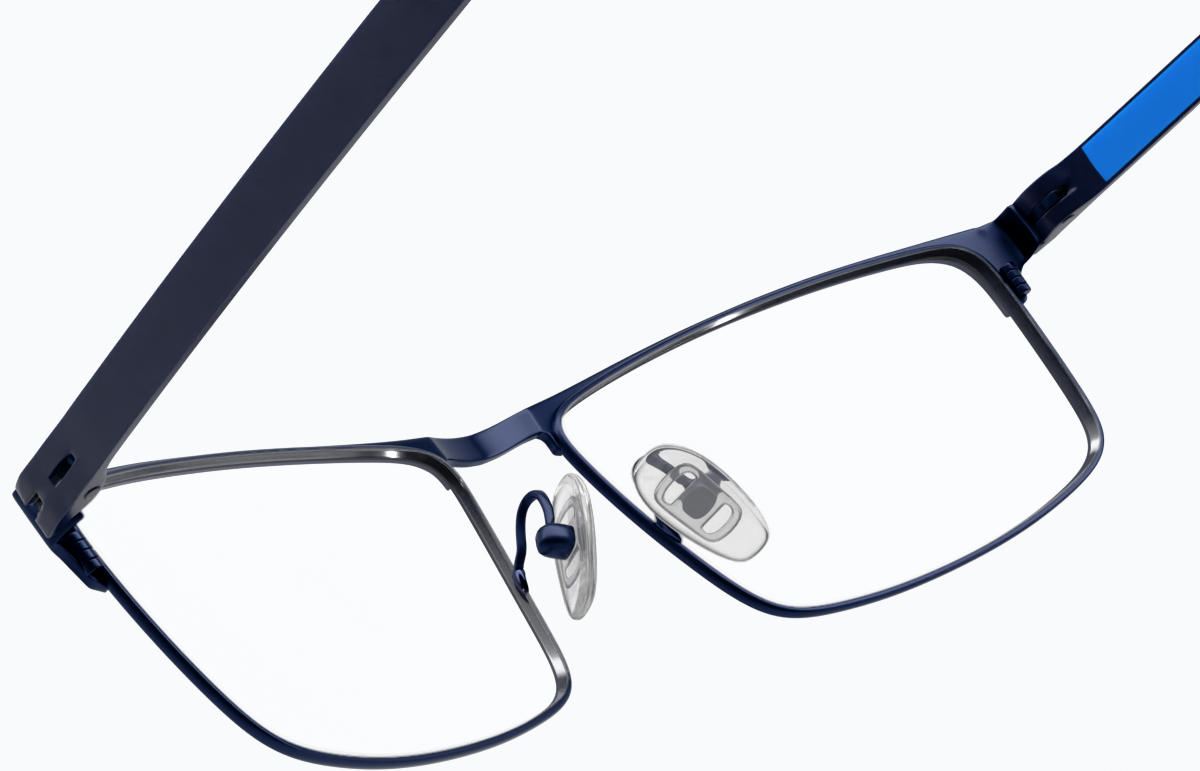 See-through view of Rectangle Glasses 196916 in Blue thumbnail