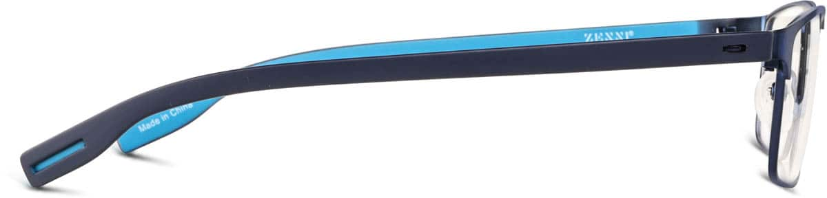 Side view of Rectangle Glasses 196916 in Blue