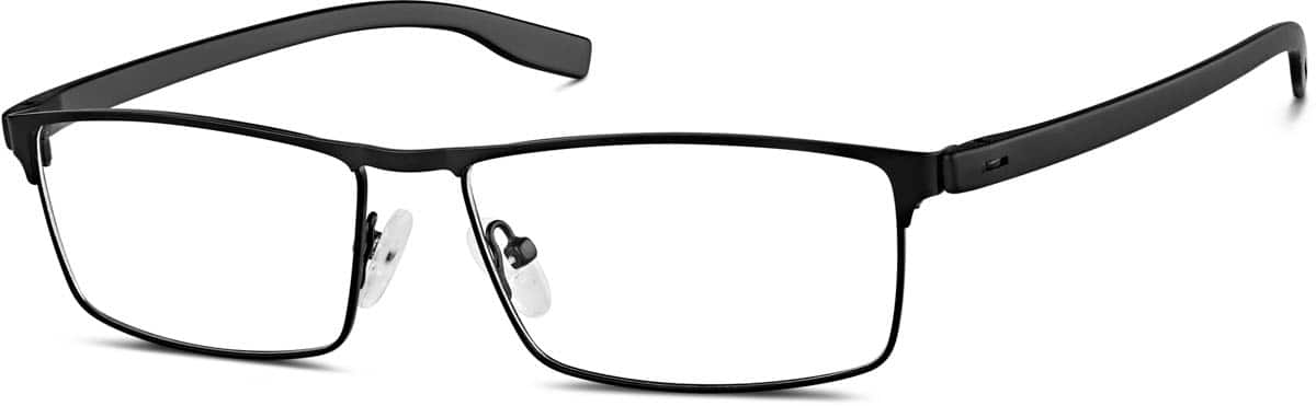 Angle view of Rectangle Glasses 196921 in Black