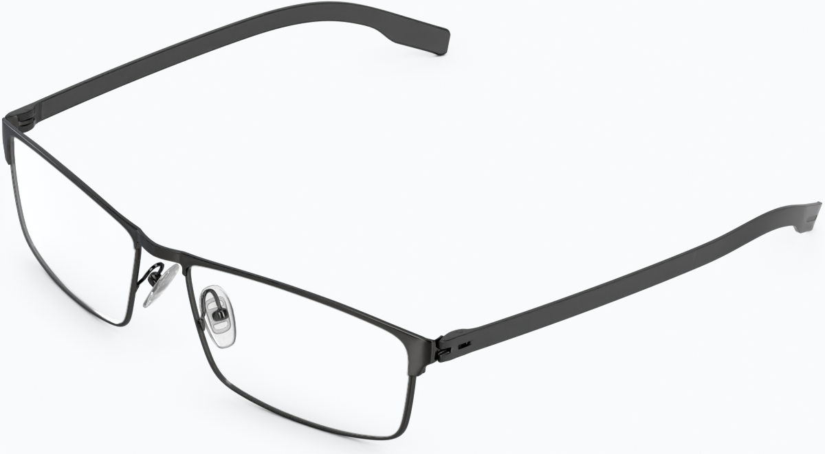 Angle view of Rectangle Glasses 196921 in Black thumbnail