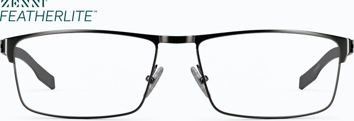 Front view of Rectangle Glasses 196921 in Black thumbnail