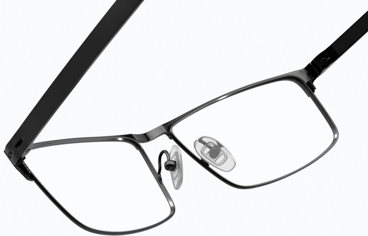See-through view of Rectangle Glasses 196921 in Black thumbnail