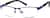 Angle view of Rectangle Glasses 197316 in Blue thumbnail