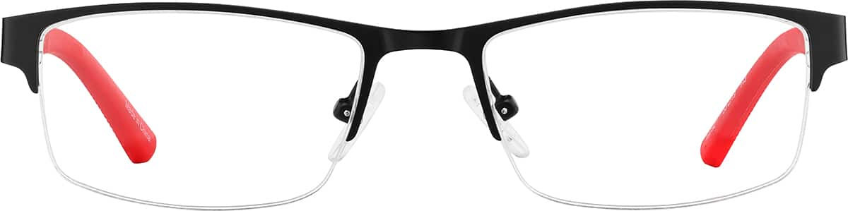 Front view of Rectangle Glasses 197321 in Black