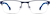 Front view of Rectangle Glasses 197416 in Blue thumbnail