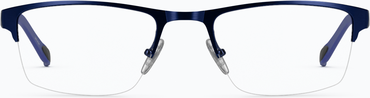 Front view of Rectangle Glasses 197416 in Blue thumbnail