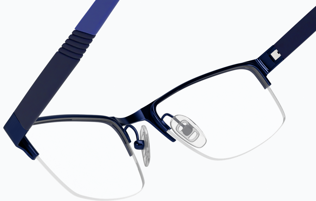 See-through view of Rectangle Glasses 197416 in Blue thumbnail