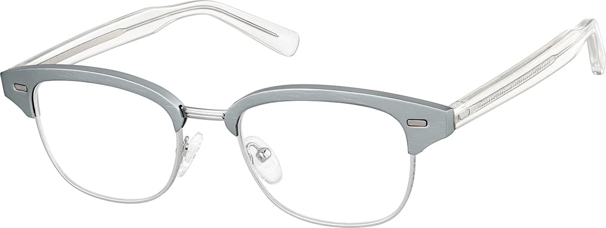 Angle view of Browline Glasses 199111 in Silver