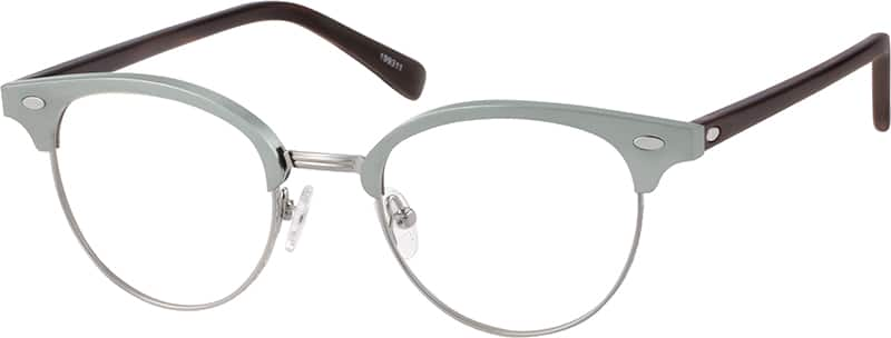 Angle view of Browline Glasses 199311 in Silver