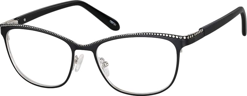 Angle view of Cat-Eye Glasses 199721 in Black