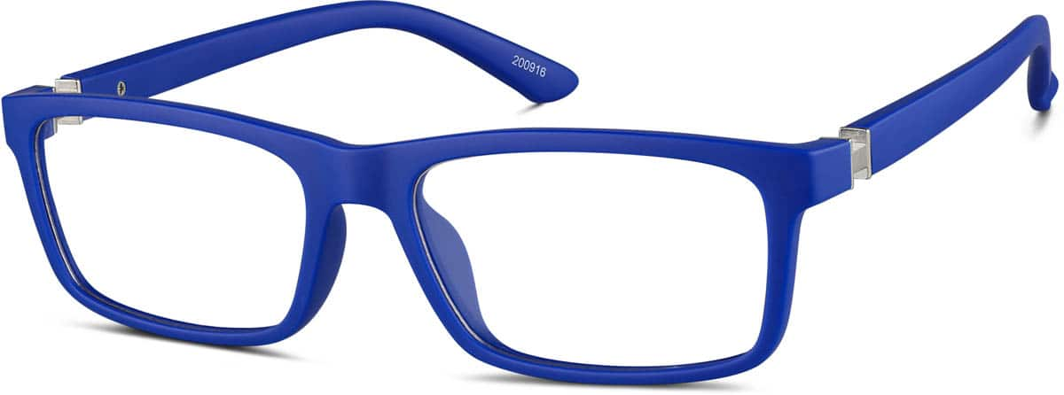 Angle view of Rectangle Glasses 200916 in Blue