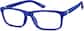 Angle view of Rectangle Glasses 200916 in Blue thumbnail