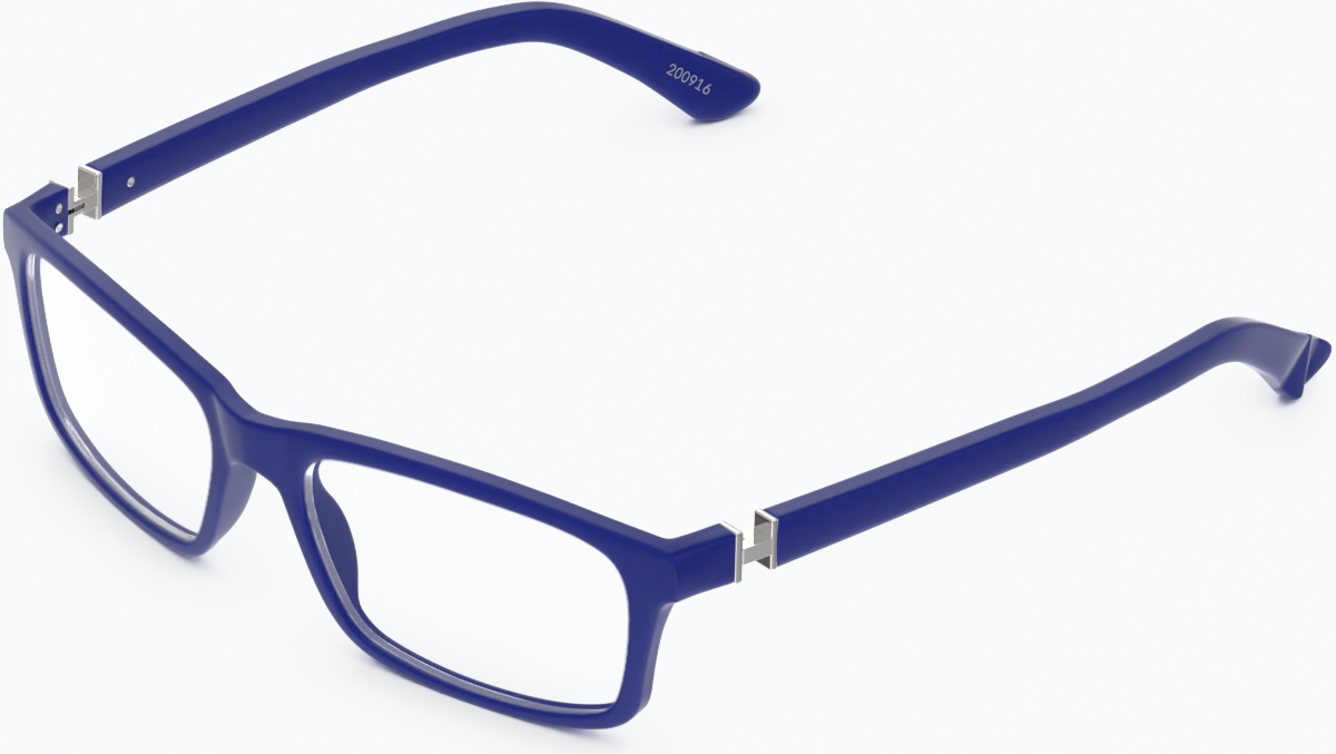 Angle view of Rectangle Glasses 200916 in Blue thumbnail