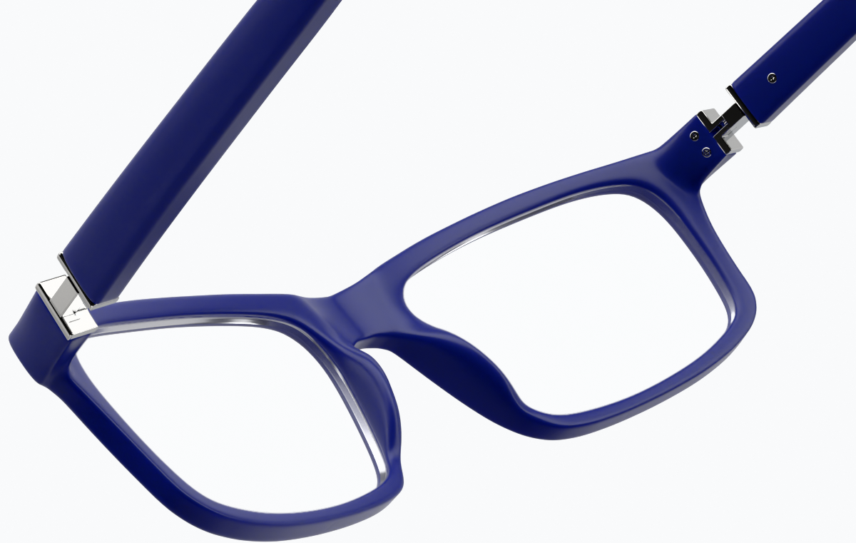 See-through view of Rectangle Glasses 200916 in Blue thumbnail