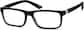 Angle view of Rectangle Glasses 200921 in Black thumbnail