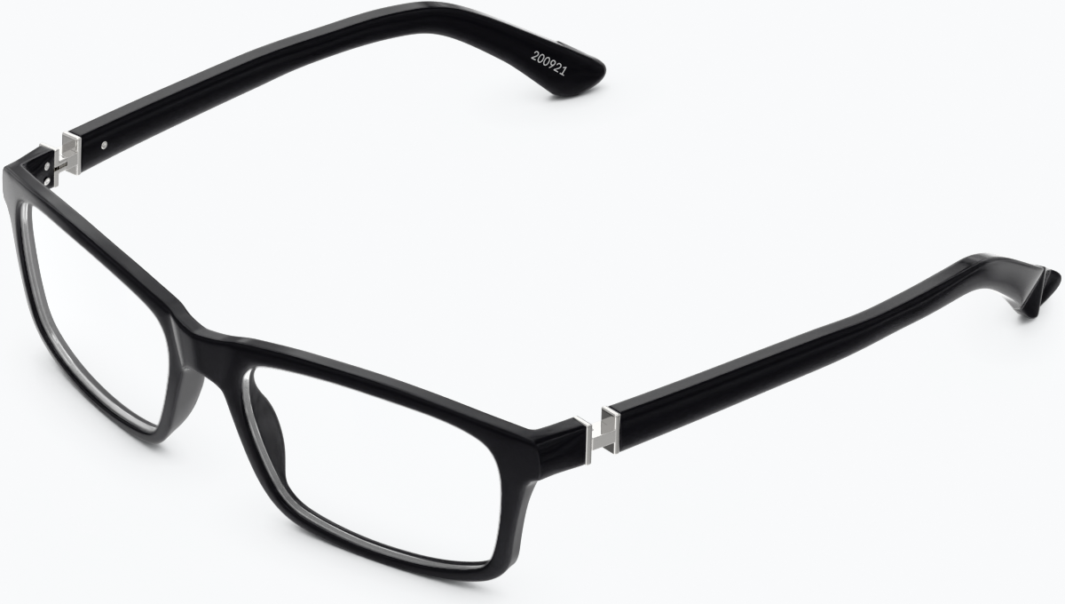 Angle view of Rectangle Glasses 200921 in Black thumbnail