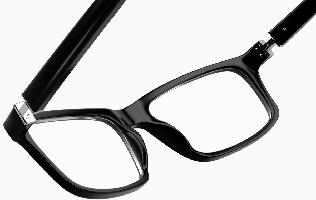 See-through view of Rectangle Glasses 200921 in Black thumbnail