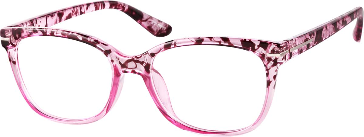 Angle view of Square Glasses 2010017 in Pink