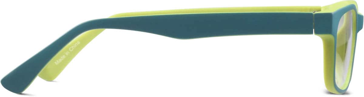 Side view of Kids' Rectangle Glasses 2010116 in Green