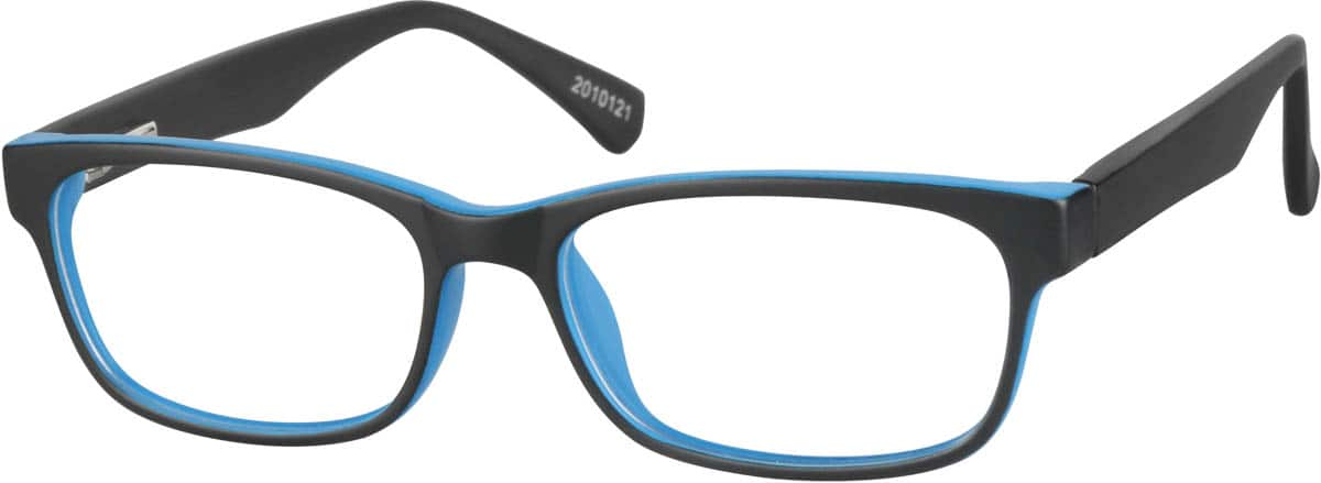 Angle view of Kids' Rectangle Glasses 2010121 in Black