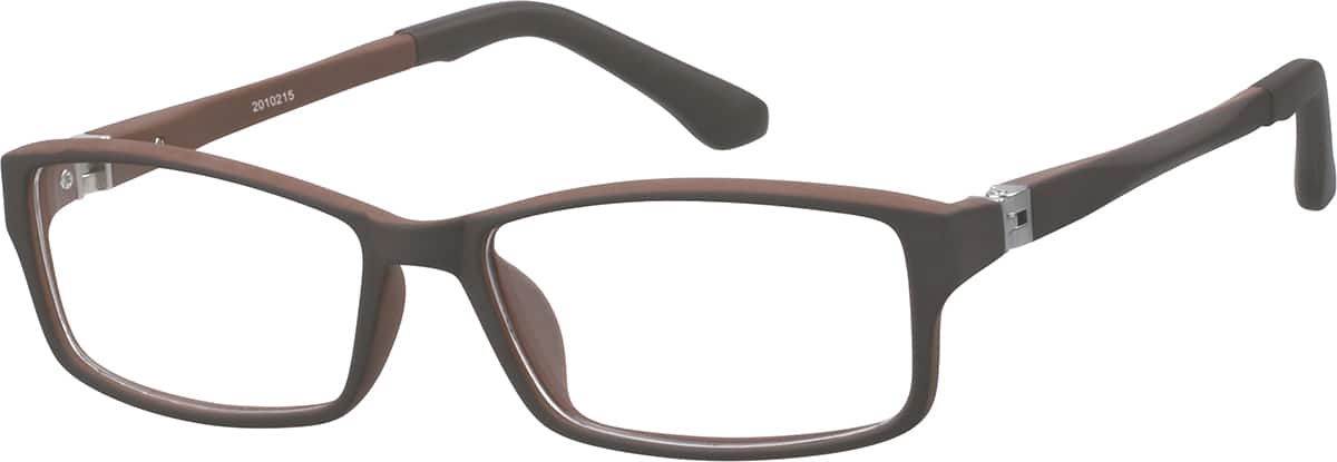 Angle view of Kids’ Rectangle Glasses 2010215 in Brown