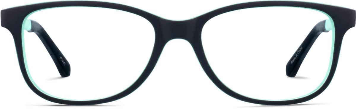 Front view of Kid's Oval Glasses 2010321 in Black