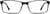 Front view of Rectangle Glasses 2010621 in Black thumbnail