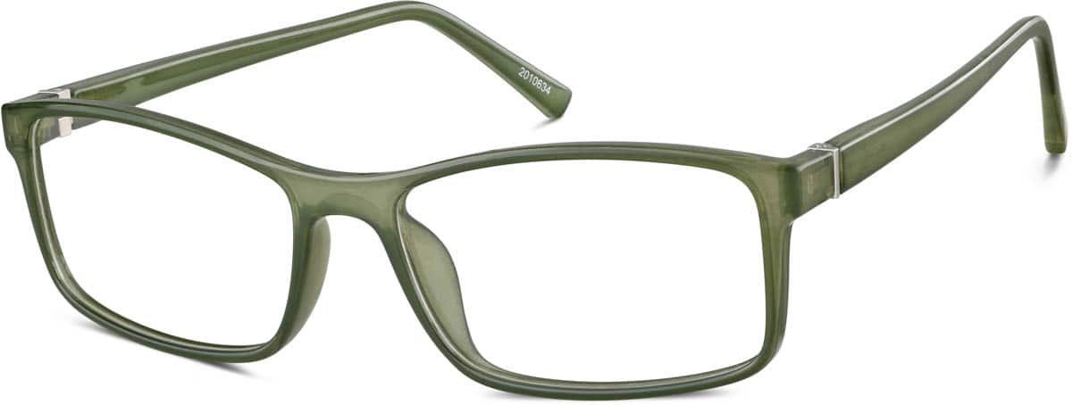 Angle view of Rectangle Glasses 2010634 in Olive