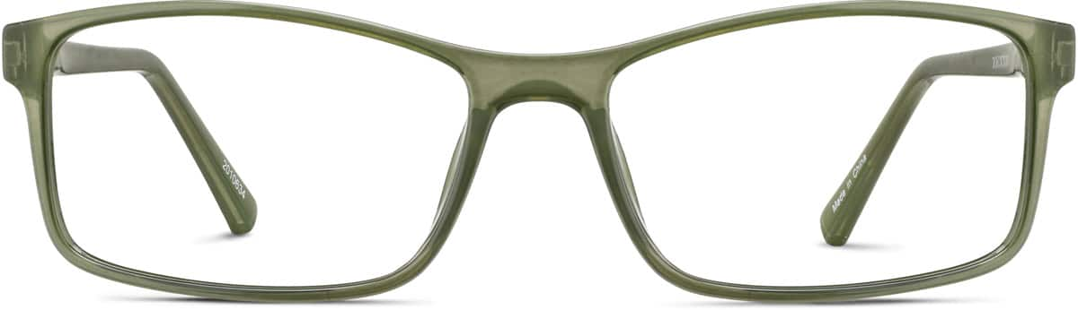 Front view of Rectangle Glasses 2010634 in Olive