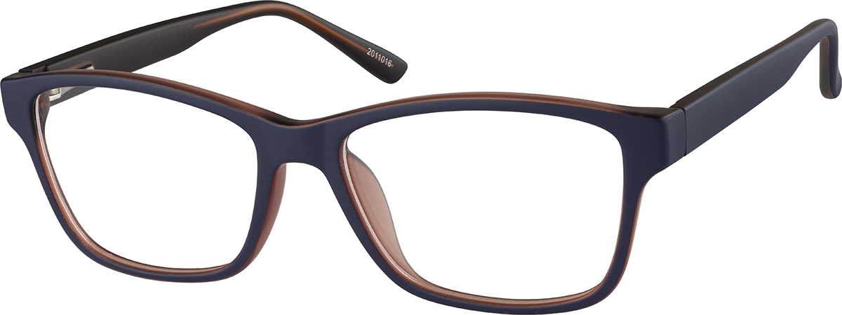 Zenni Boys Square Prescription Glasses Blue Plastic Full Rim Frame