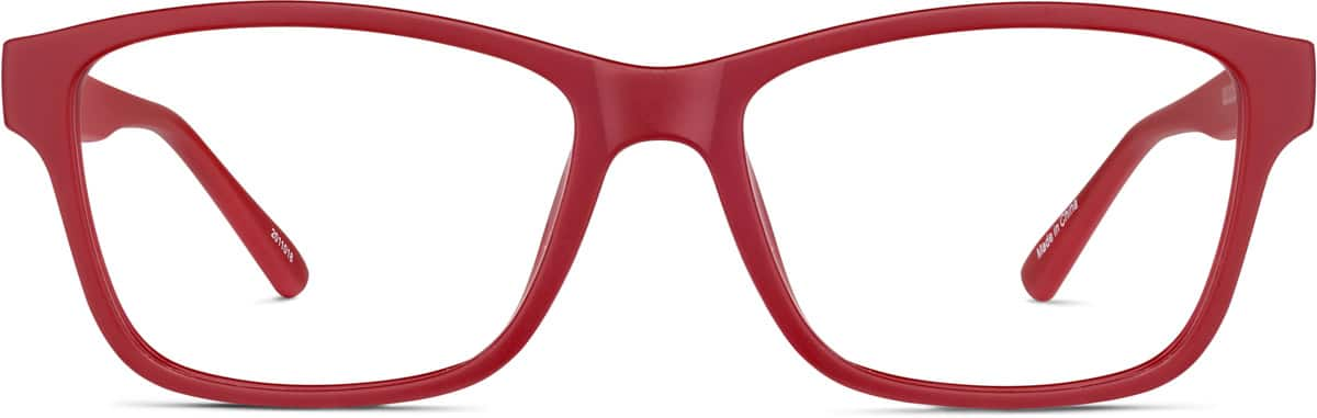 Front view of Kids' Square Glasses 2011018 in Red