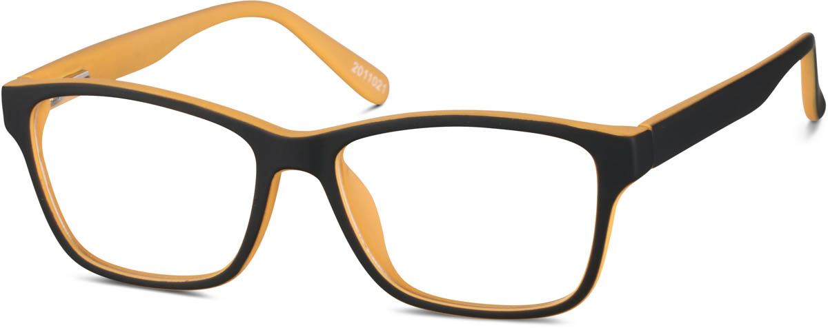 Zenni Boys Square Prescription Glasses Black Plastic Full Rim Frame