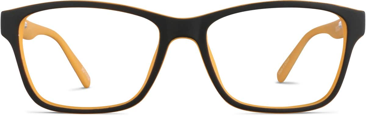 Front view of Kids' Square Glasses 2011021 in Black