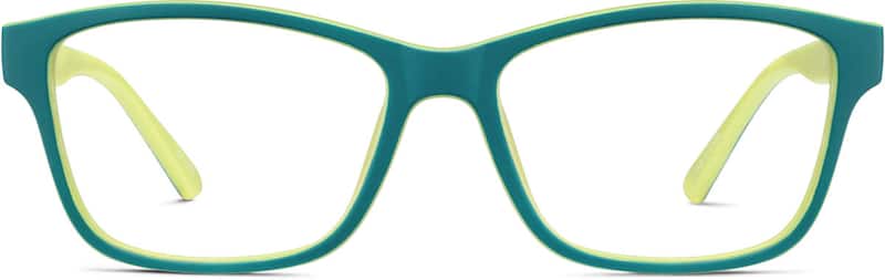 Green Kids' Square Glasses