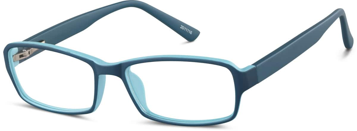 Angle view of Kids’ Rectangle Glasses 2011116 in Blue