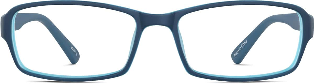 Front view of Kids’ Rectangle Glasses 2011116 in Blue