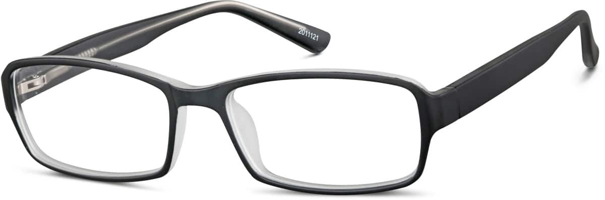 Angle view of Kids’ Rectangle Glasses 2011121 in Black