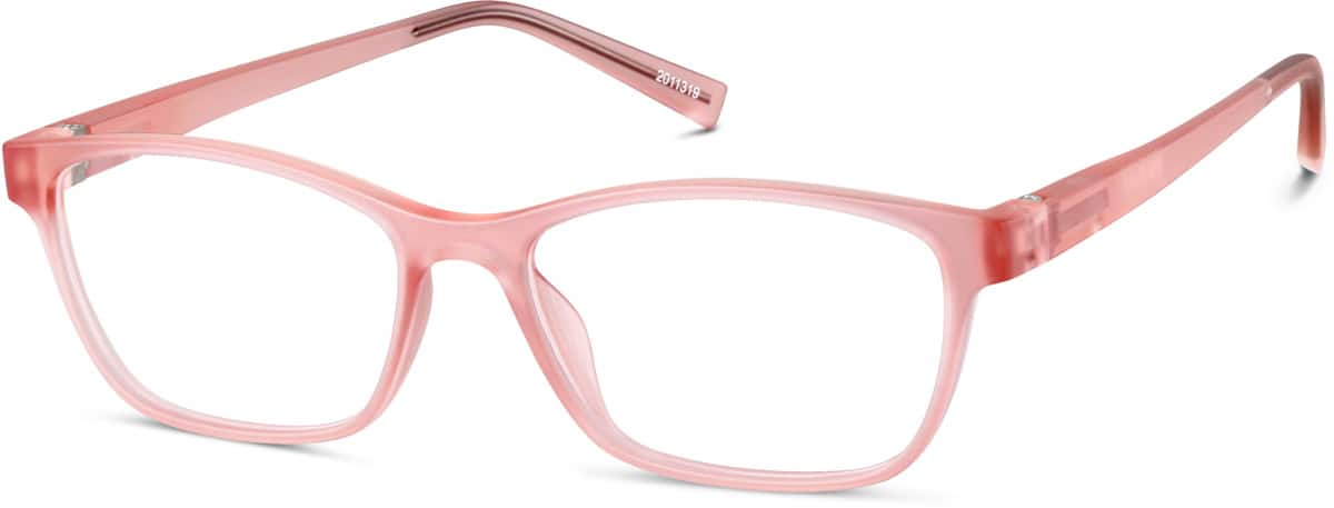 Angle view of Kids’ Rectangle Glasses 2011319 in Pink