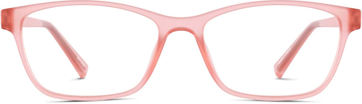 Front view of Kids’ Rectangle Glasses 2011319 in Pink