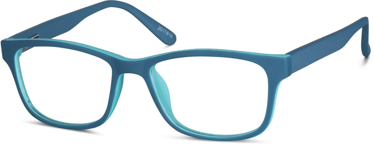 Angle view of Kids’ Rectangle Glasses 2011816 in Blue