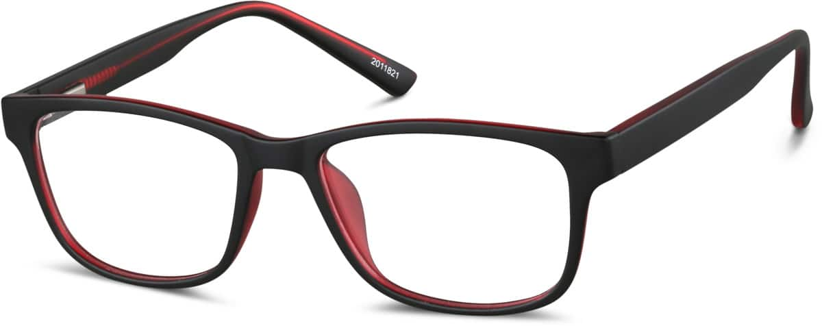 Angle view of Kids’ Rectangle Glasses 2011821 in Black