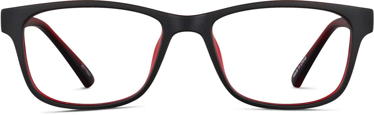 Front view of Kids’ Rectangle Glasses 2011821 in Black