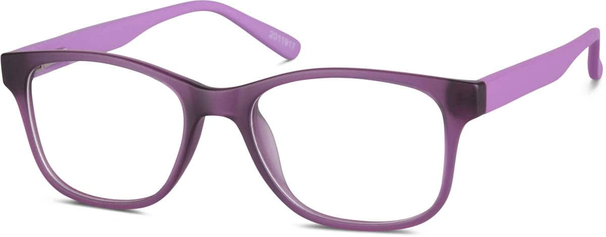 Angle view of Kids' Square Glasses 2011917 in Plum