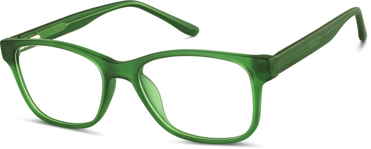 Angle view of Kids' Square Glasses 2011924 in Moss