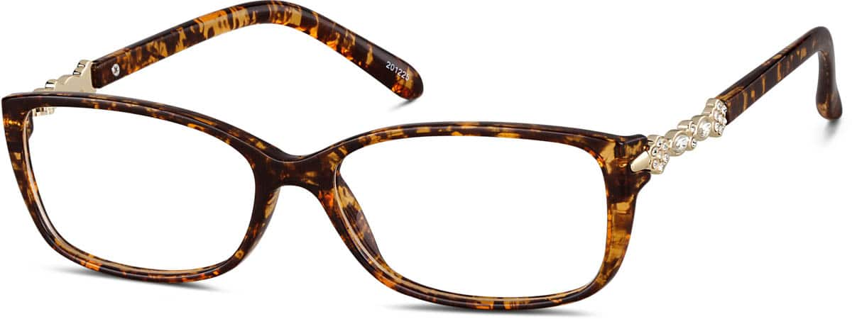 Angle view of Rectangle Glasses 201225 in Tortoiseshell