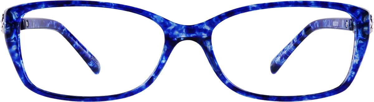 Zenni Women's Rectangle Prescription Glasses Purple Tortoise Shell Mixed Full Rim Frame, Universal Bridge Fit, Spring Hinges, Blokz Blue Light Glasses