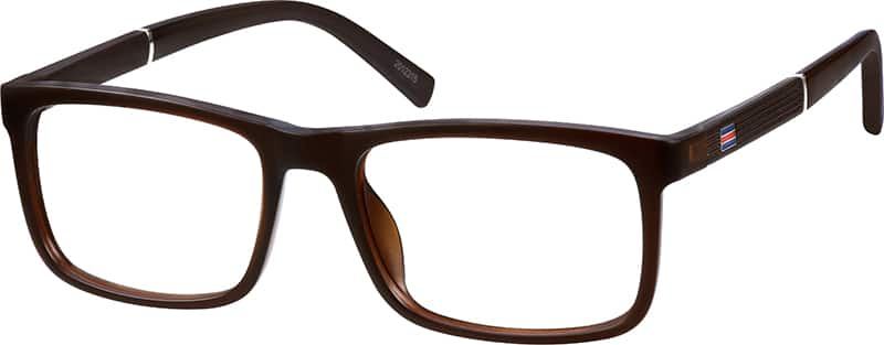 Angle view of Rectangle Glasses 2012315 in Brown