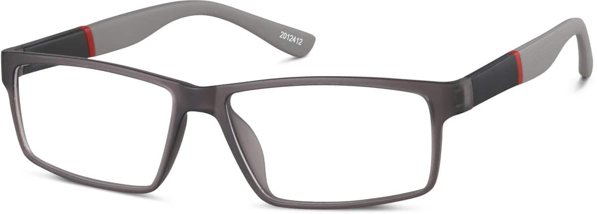 Angle view of Rectangle Glasses 2012412 in Dark Gray