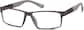 Angle view of Rectangle Glasses 2012412 in Dark Gray thumbnail